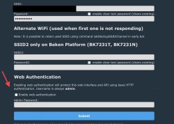 Configuring User and Password for OpenBeken Admin Web Page Similar to Tasmota