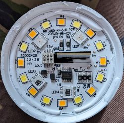 Printed circuit board with visible LED components.