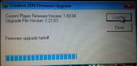 Creative ZEN 4GB - Błąd firmware problem przy aktualizacji, brak reakcji na reset