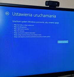 Ekran ustawień uruchamiania systemu Windows z opcjami rozruchu.