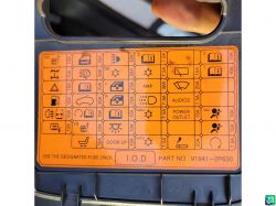 Tablica opisowa skrzynki bezpieczników z samochodu KIA Sorento II z 2012 roku