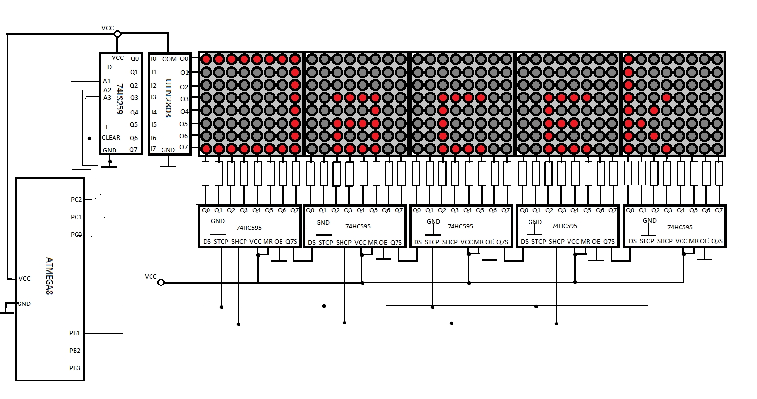 Matryca LED [atmega8][C] przesuwanie tekstu - elektroda.pl