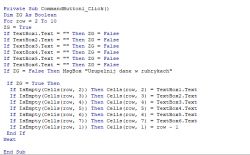 Excel VBA - Dodawanie danych z TextBoxów do kolejnych pustych rzędów - użycie For