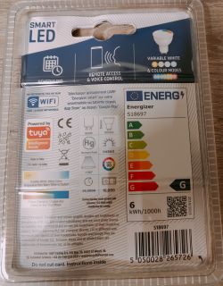 Back Packaging of Energizer Smart LED Bulb Back packaging of the Energizer Smart LED bulb.