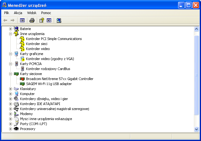 pci simple communications controller drivers select