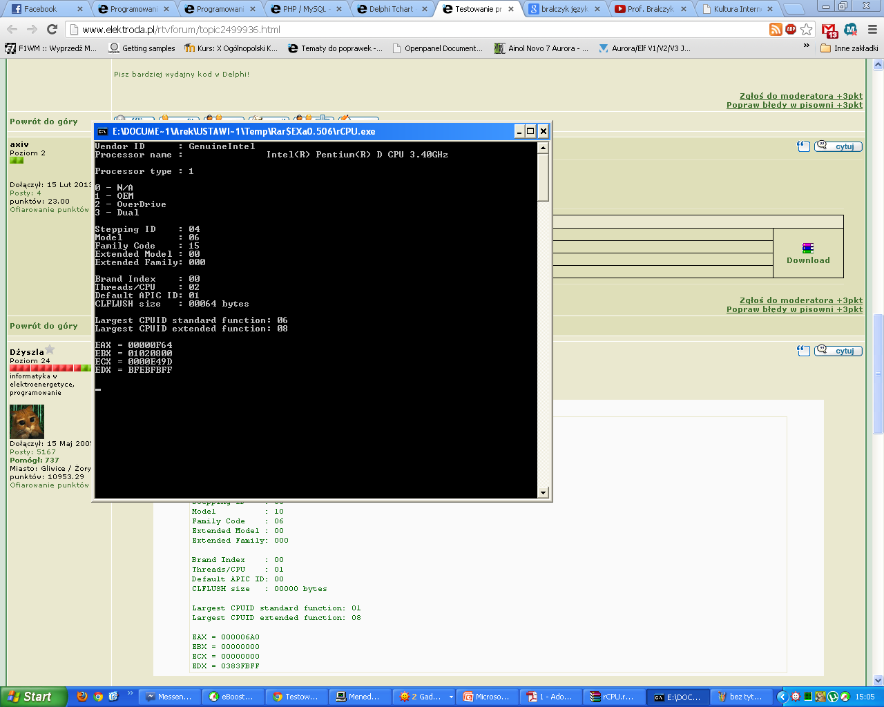 Testowanie programu do identyfikacji CPU na starych procesorach AMD K-5