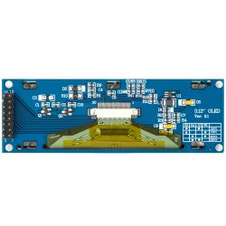 3.12-inch OLED display module with visible connectors and components on a blue board.
