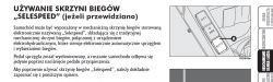 Instrukcja obsługi skrzyni biegów Selespeed z rysunkiem przycisków CITY, ASR, AUTO.