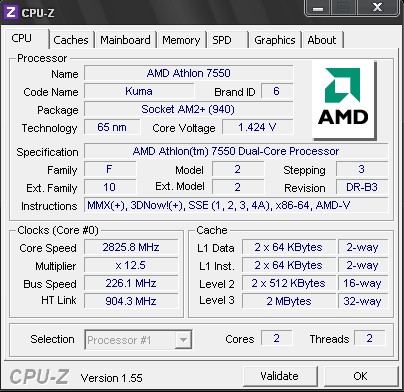 athlon64 x2 7550 asrock N68s overcloc i dodatkowe rdzenie
